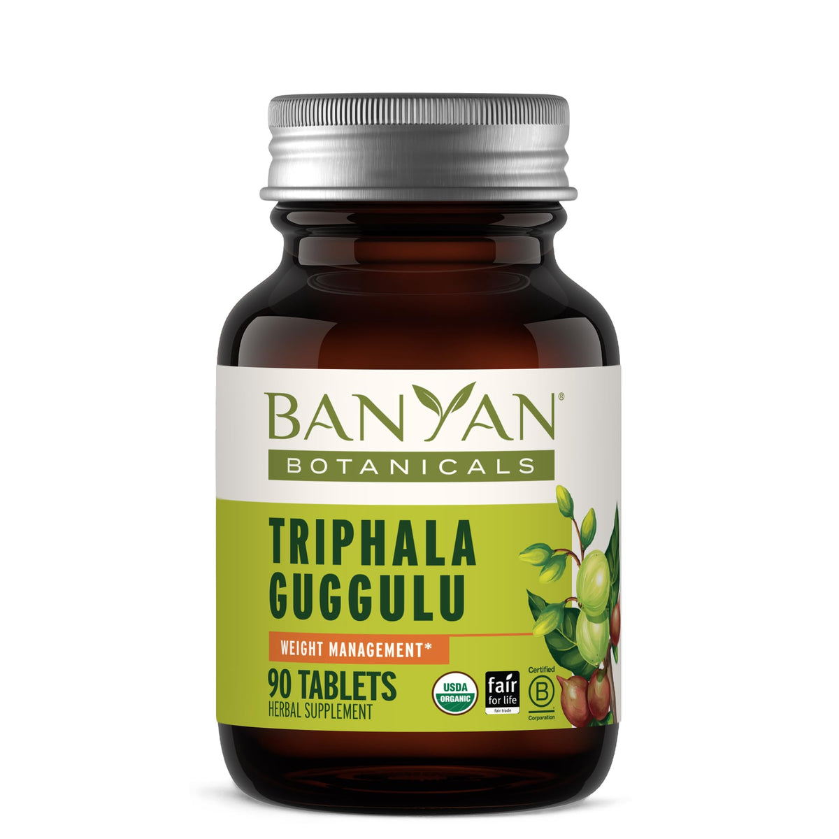 Banyan Botanicals Triphala Guggulu 90 tablettes en vue de face