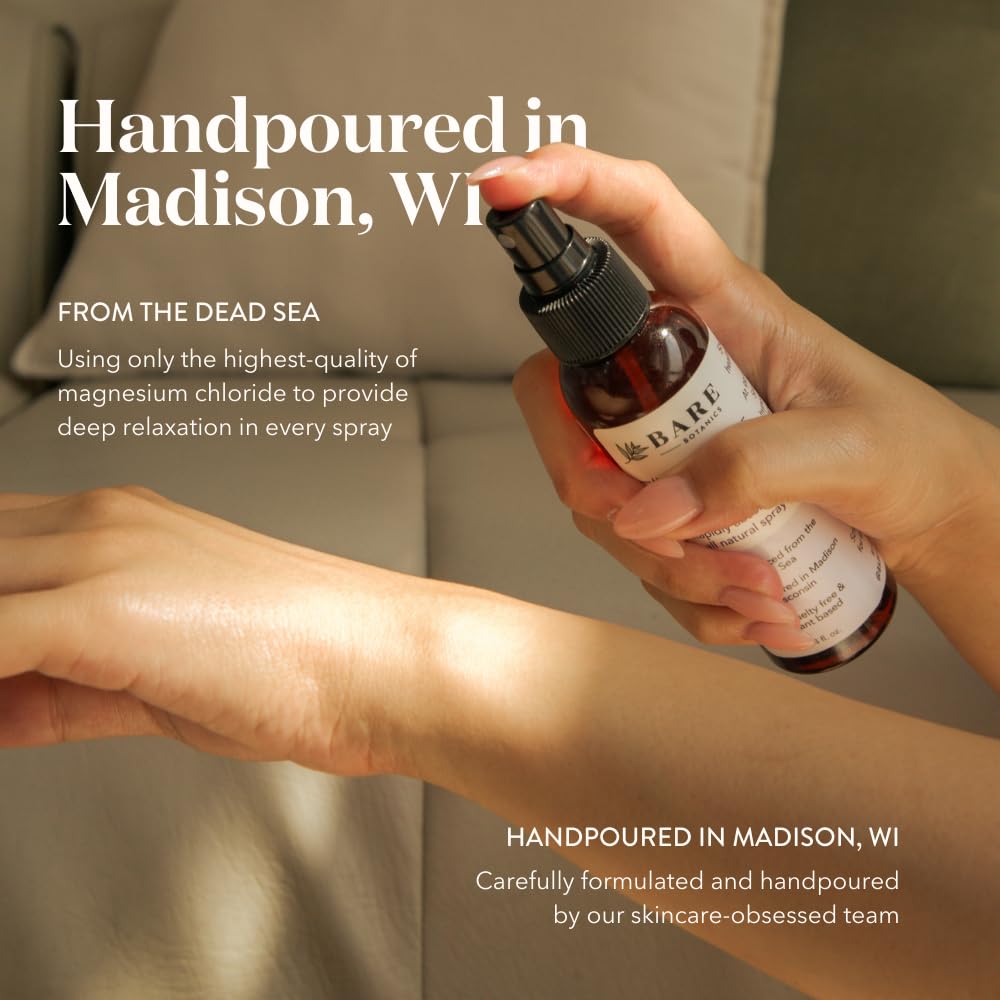 BARE BOTANICS Spray d'Huile de Magnésium 16oz en usage
