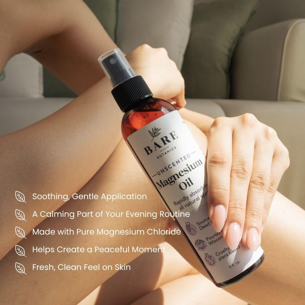 BARE BOTANICS Spray d'Huile de Magnésium 8oz vue arrière