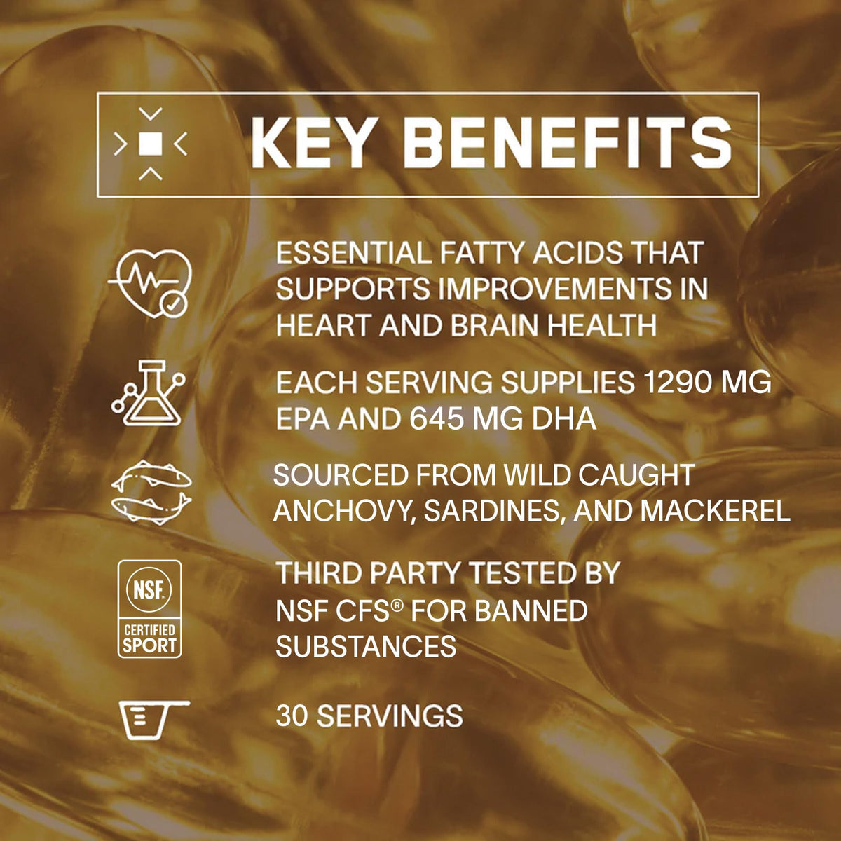 BARE PERFORMANCE NUTRITION gélule d'huile de poisson Omega 3 sur fond blanc