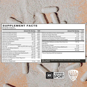 BARE PERFORMANCE NUTRITION Multivitamine Forte 30 Jours étiquette
