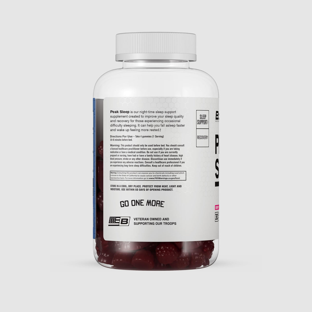 BARE PERFORMANCE NUTRITION Peak Sleep Gummy 449g sur une table