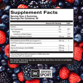 BARE PERFORMANCE NUTRITION Peak Sleep Gummy 449g vue arrière