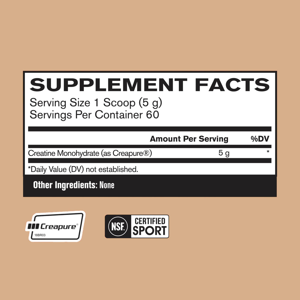 BARE PERFORMANCE NUTRITION Pure Creatine Monohydrate 5g powder in a scoop