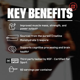 BARE PERFORMANCE NUTRITION Pure Creatine Monohydrate 5g side view of packaging