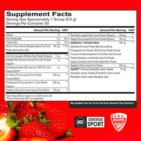BARE PERFORMANCE NUTRITION Strong Reds Poudre Superfood strawberry flavor front view