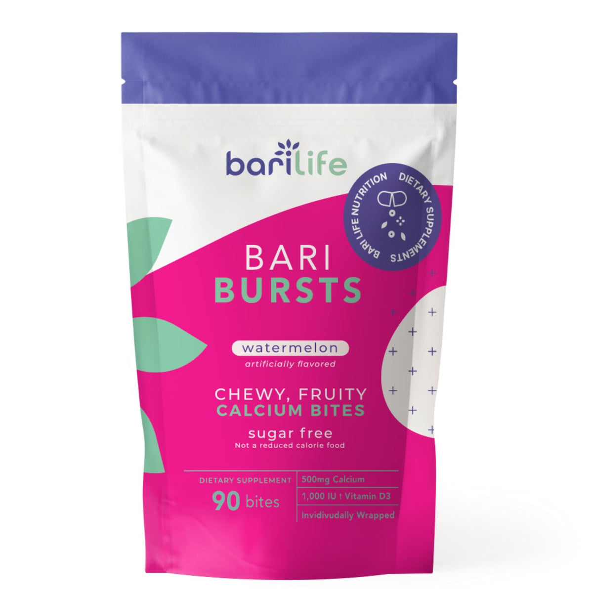 Bari Life Calcium Citrate Chews au goût de pastèque, emballage avant