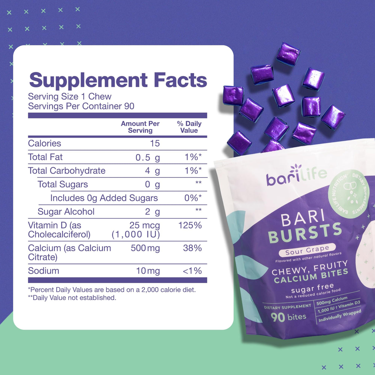 Bari Life Calcium Citrate Chews, présentation des bouchées savoureuses