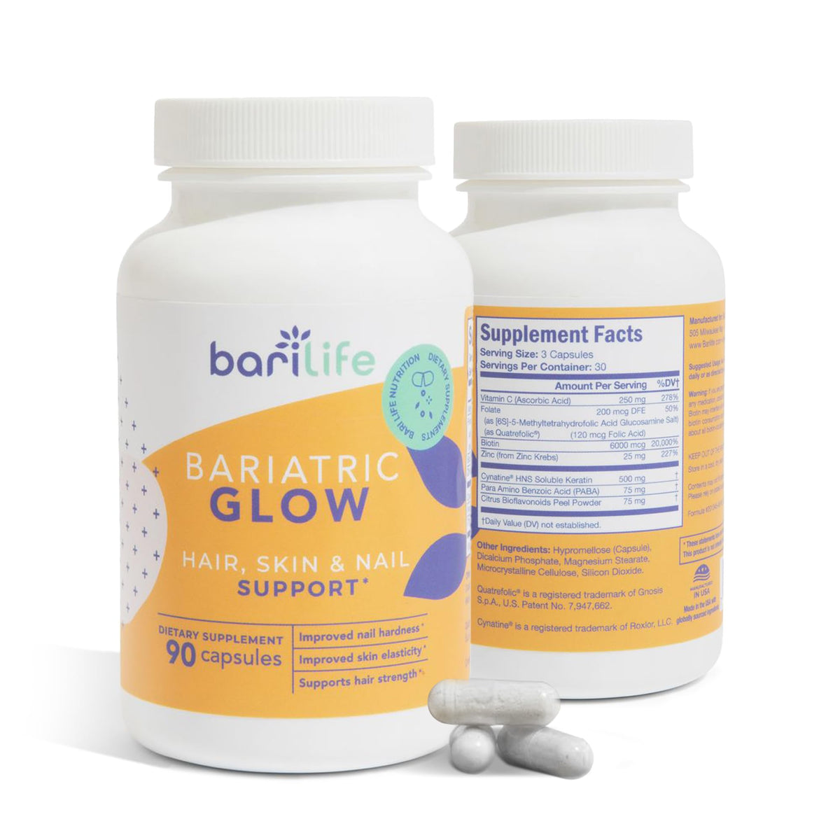 Bari Life Complément Alimentaire Cheveux, Peau & Ongles 82g - Vue de devant