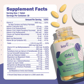 Bari Life Just One Multivitamine avec Fer - présentation sur fond blanc