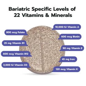 Bari Life Multivitamines Masticables 90ct sur une table avec fruits