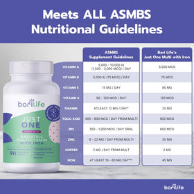 Bari Life Multivitamines Masticables 90ct vue arrière avec ingrédients