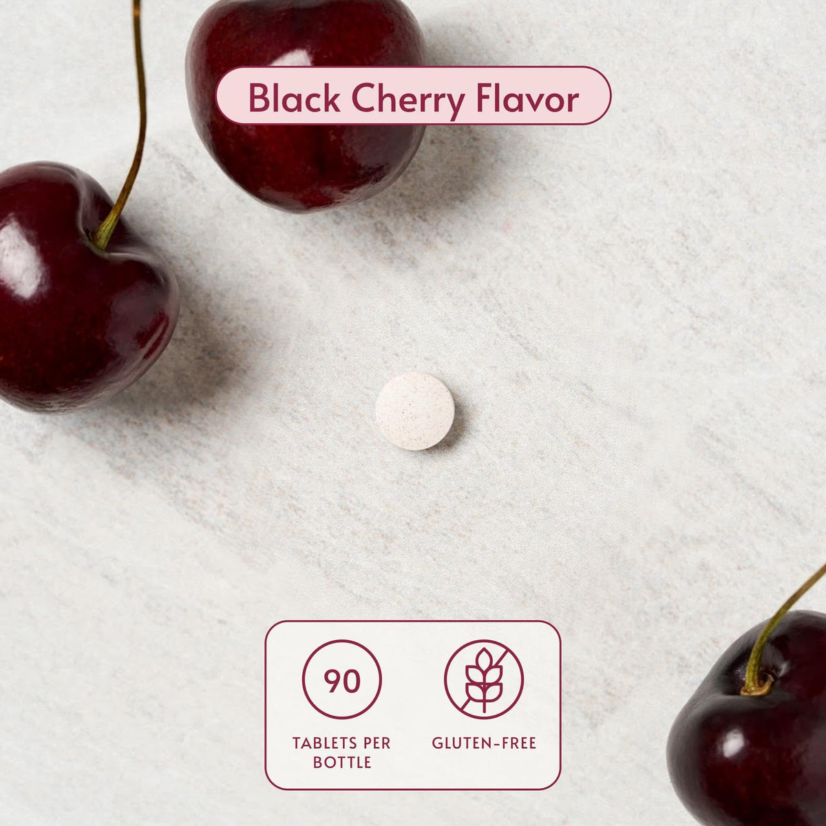 Bariatric Advantage B-12 Speedy Melts cerise noire, comprimés en gros plan