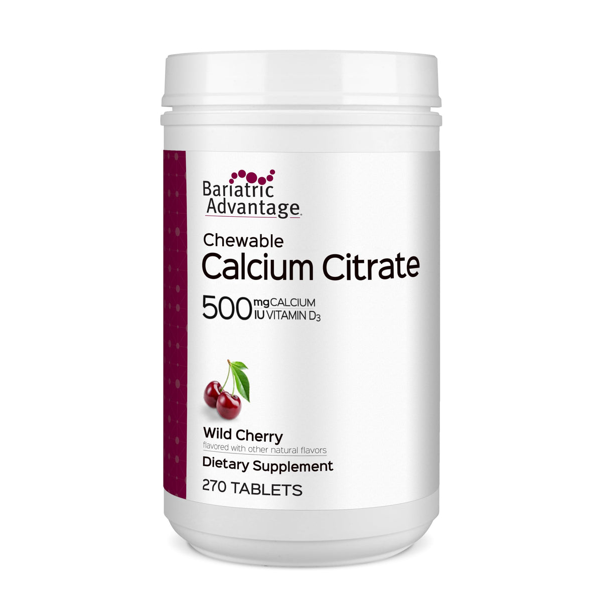 Bariatric Advantage Calcium Citrate Chewable comprimés cerise, vue de face