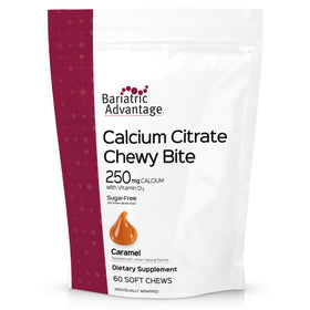 Bariatric Advantage Calcium Citrate Chewy Bites caramel 60 morceaux, emballage avant