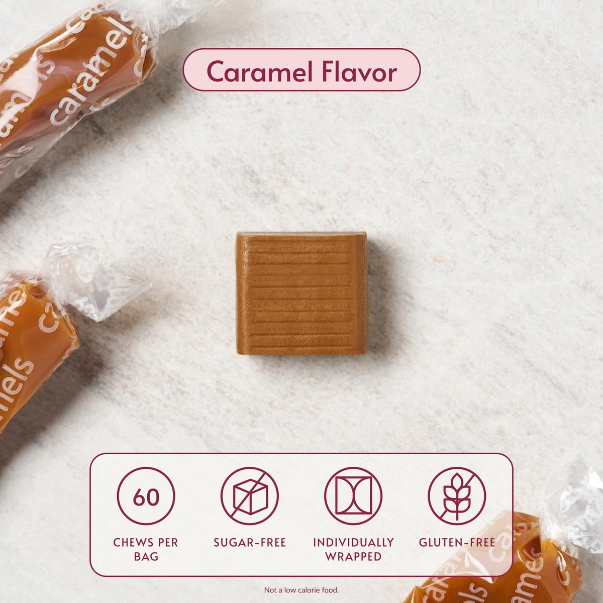Bariatric Advantage Calcium Citrate Chewy Bites caramel, présentation des bouchées