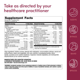 Bariatric Advantage Chewable Ultra Solo, étiquette avec ingrédients