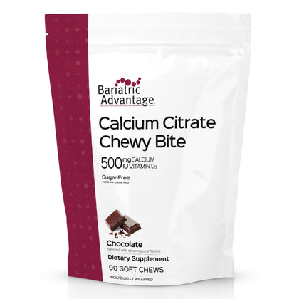 Bariatric Advantage Chewy Bites au calcium chocolat, emballage avant