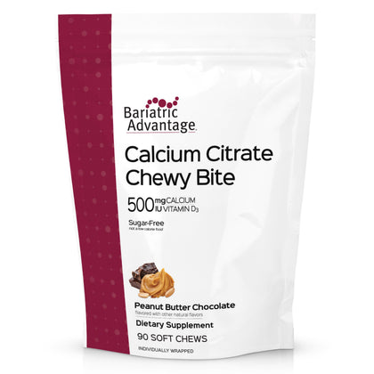 Bariatric Advantage Chewy Bites Calcium Chocolat Cacahuète emballage avant