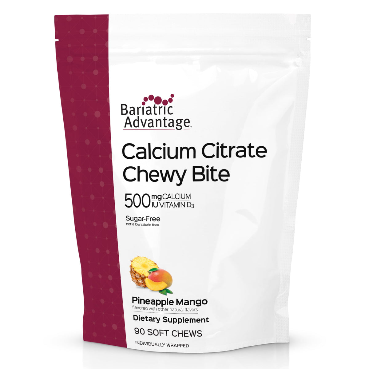 Bariatric Advantage Chewy Bites Calcium Citrate Ananas Mangue vue de face