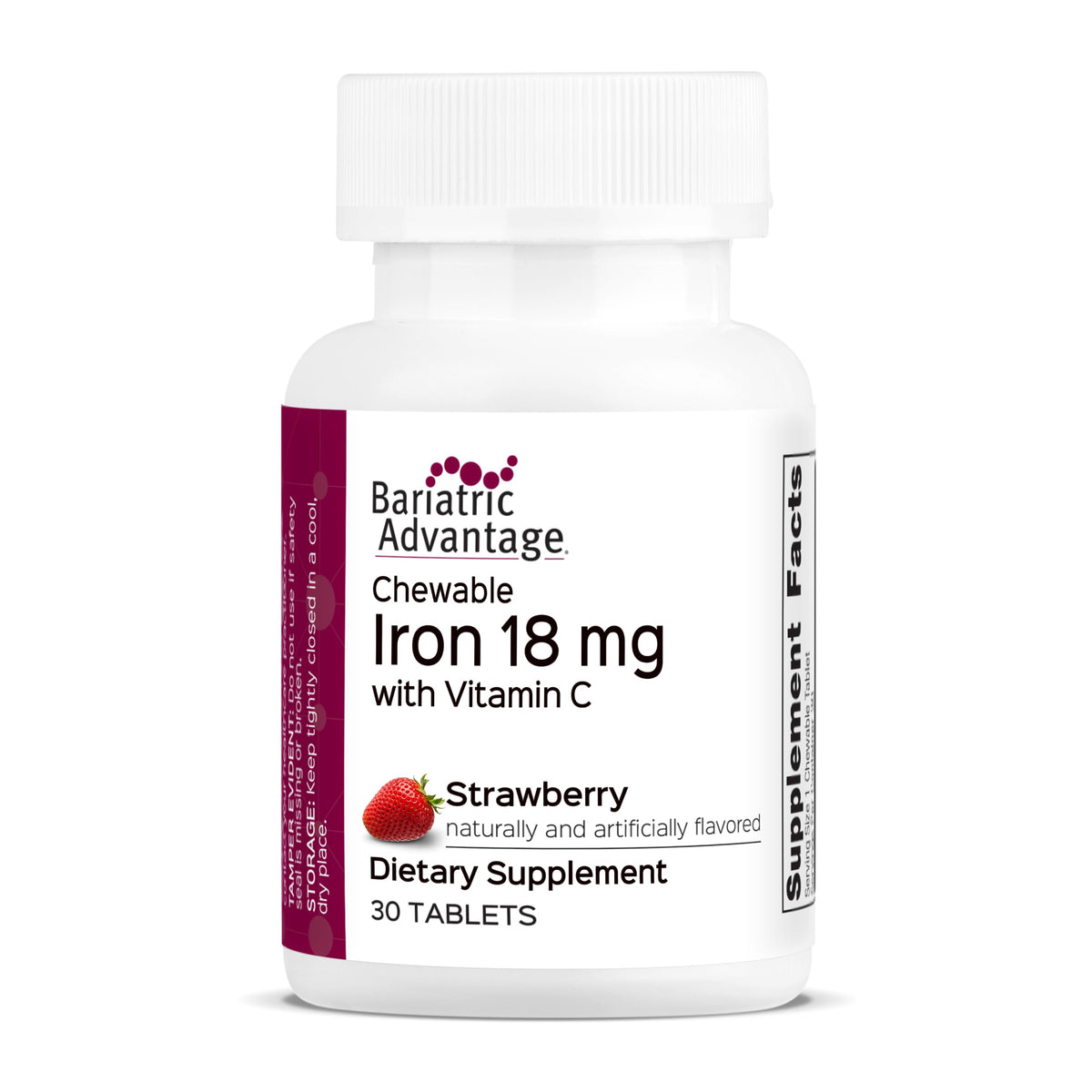 Bariatric Advantage Fer 18 mg avec Vitamine C, 30 comprimés, emballage avant