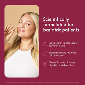 Bariatric Advantage Fer 18 mg comprimé à croquer, vue de côté