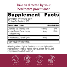 Bariatric Advantage Fer 29 mg comprimés à mâcher, vue de côté