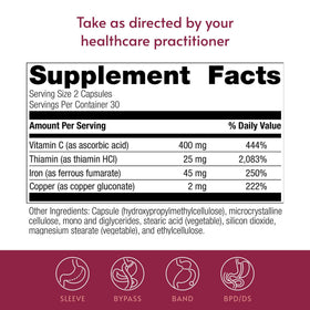 Bariatric Advantage Fer 45 mg capsules sur une surface blanche