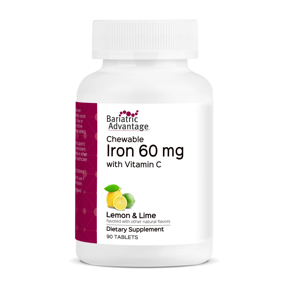Bariatric Advantage Fer 60 mg 90 comprimés à croquer, vue de face