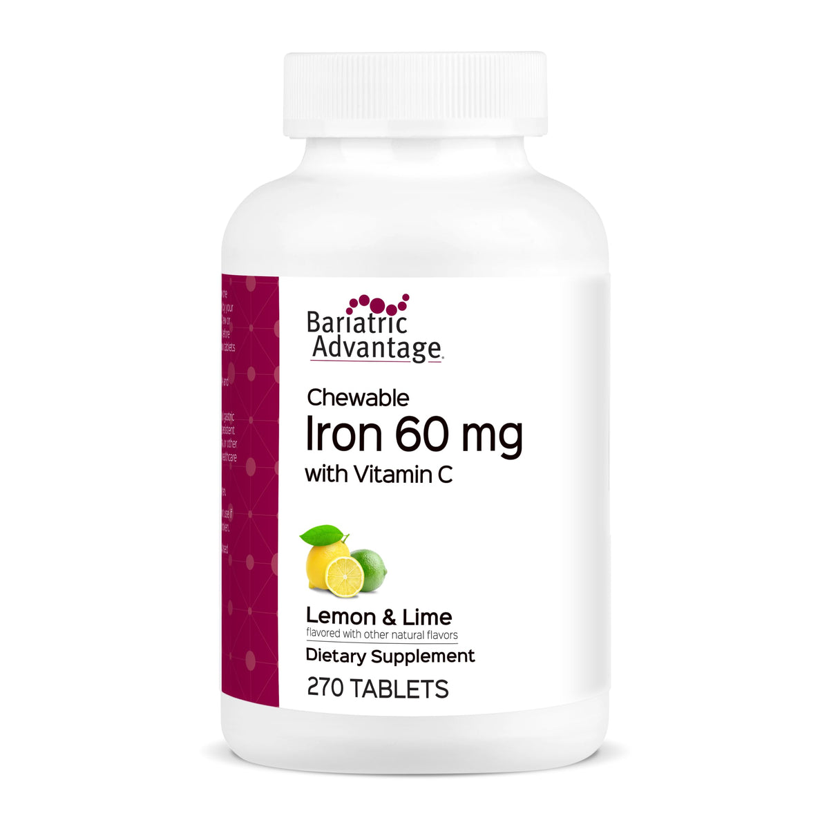 Bariatric Advantage Fer 60 mg Citron Vert 270 comprimés vue de face