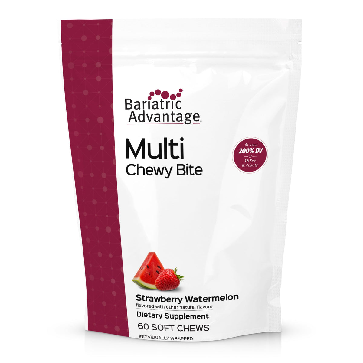 Bariatric Advantage Multi Chewy Bites Fraise Pastèque vue de face