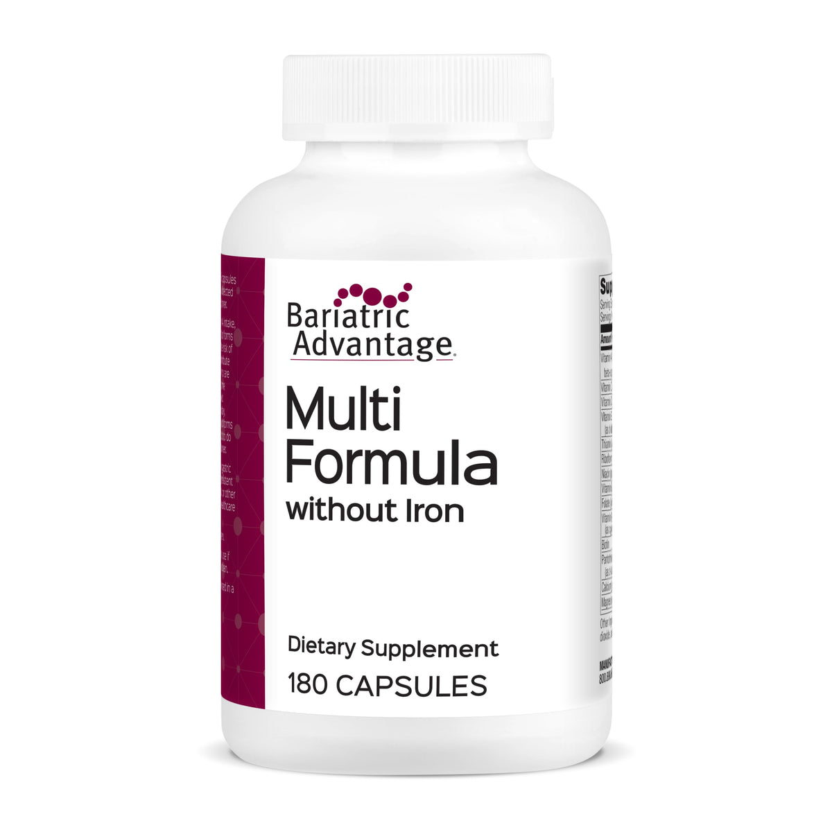 Bariatric Advantage Multi Formule 180 capsules vue de face