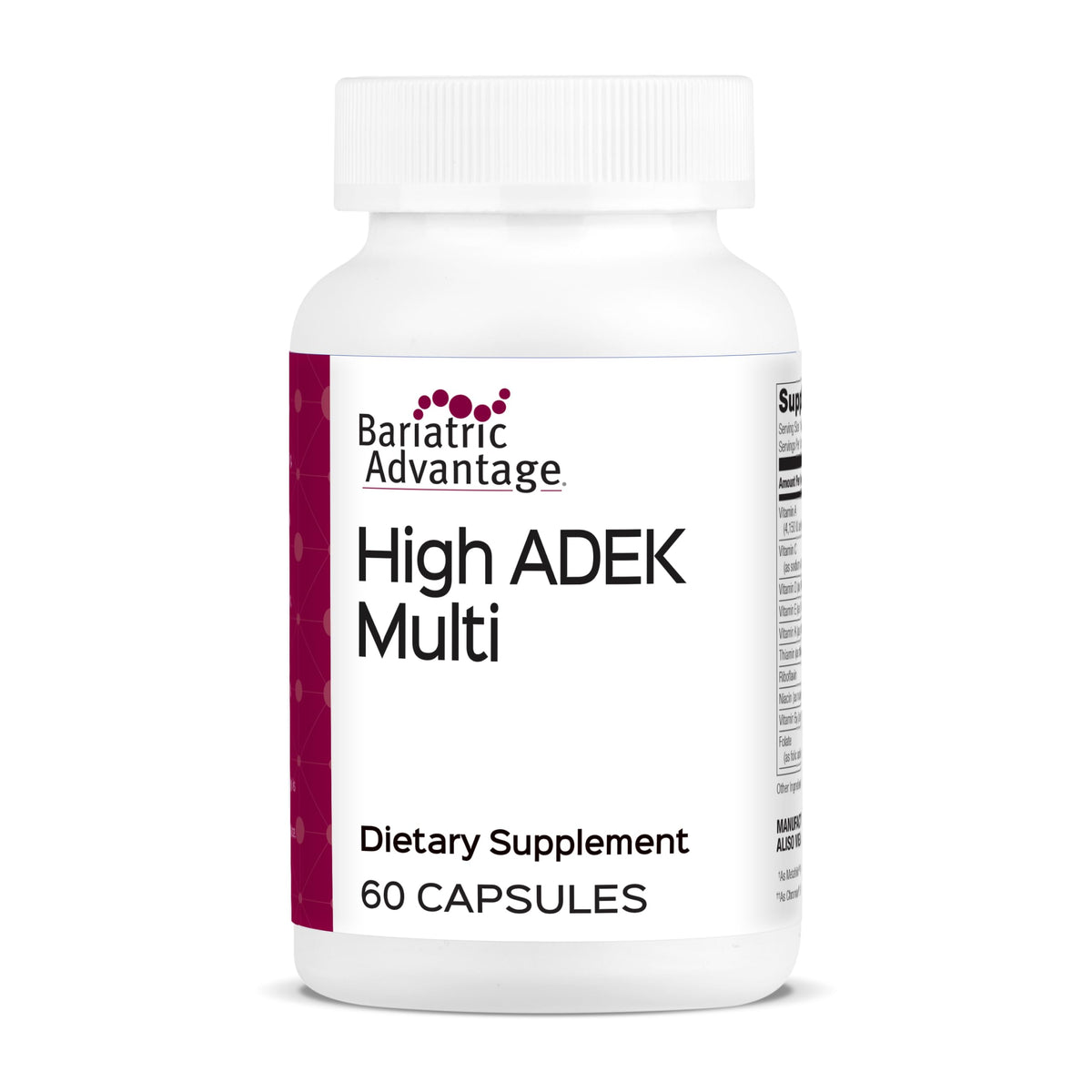 Bariatric Advantage Multivitamine ADEK 60 capsules, vue de face