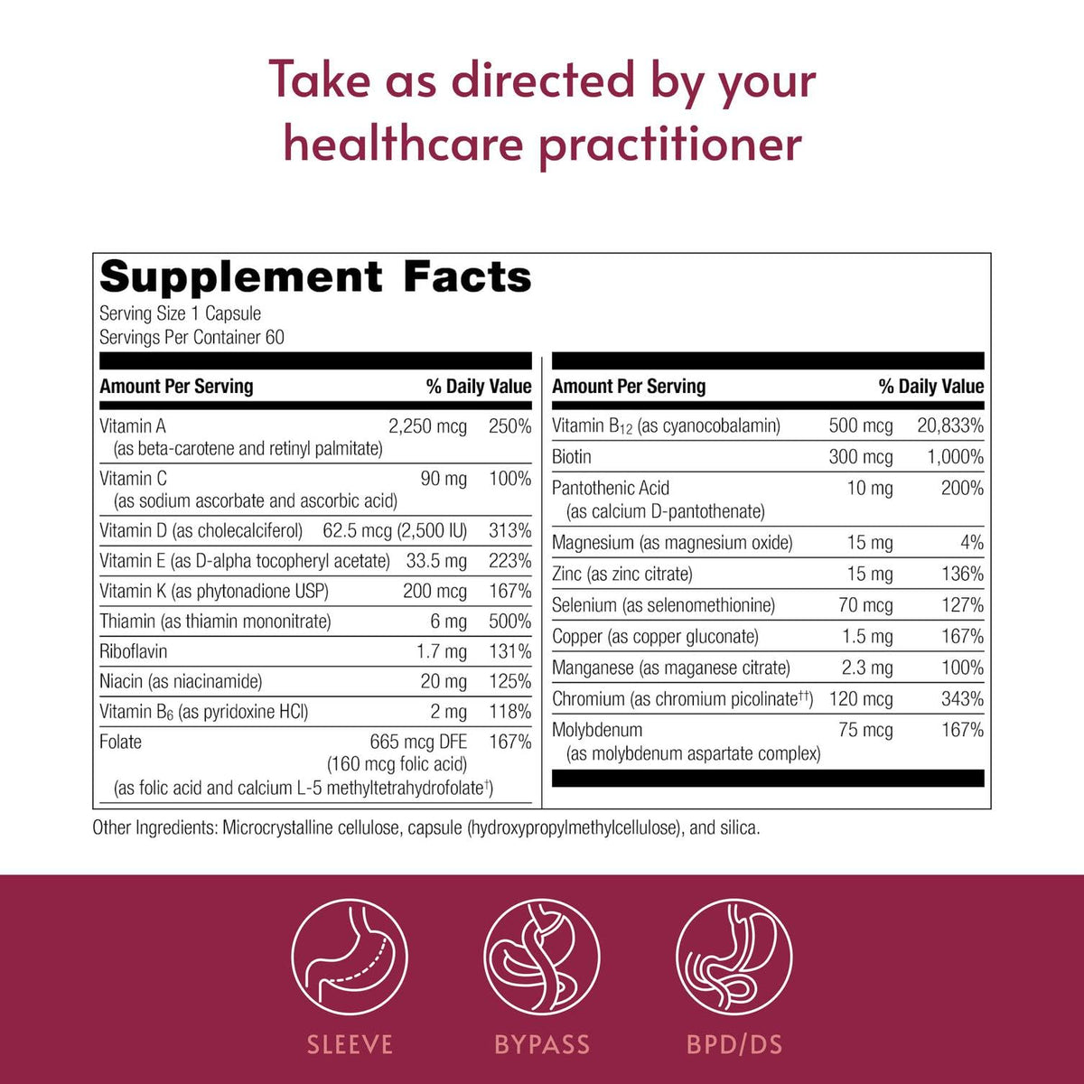 Bariatric Advantage Multivitamine ADEK, capsules à côté du flacon
