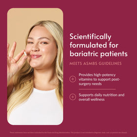 Bariatric Advantage Multivitamines Ultra sans fer, capsules sur fond blanc