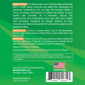 Bariatric Best Multivitamine, comprimés sur fond blanc