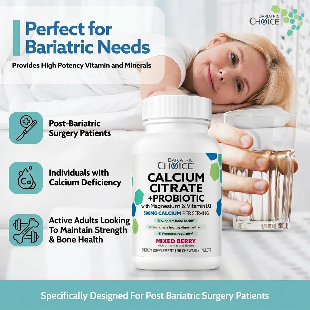 Bariatric Choice Calcium Citrate 500mg avec magnésium et vitamine D3
