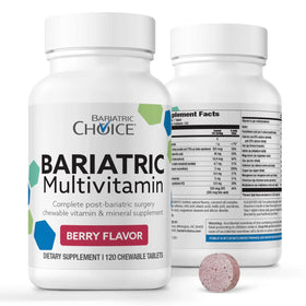 Bariatric Choice multivitamines mâchables boîte avant vue avec 30 comprimés