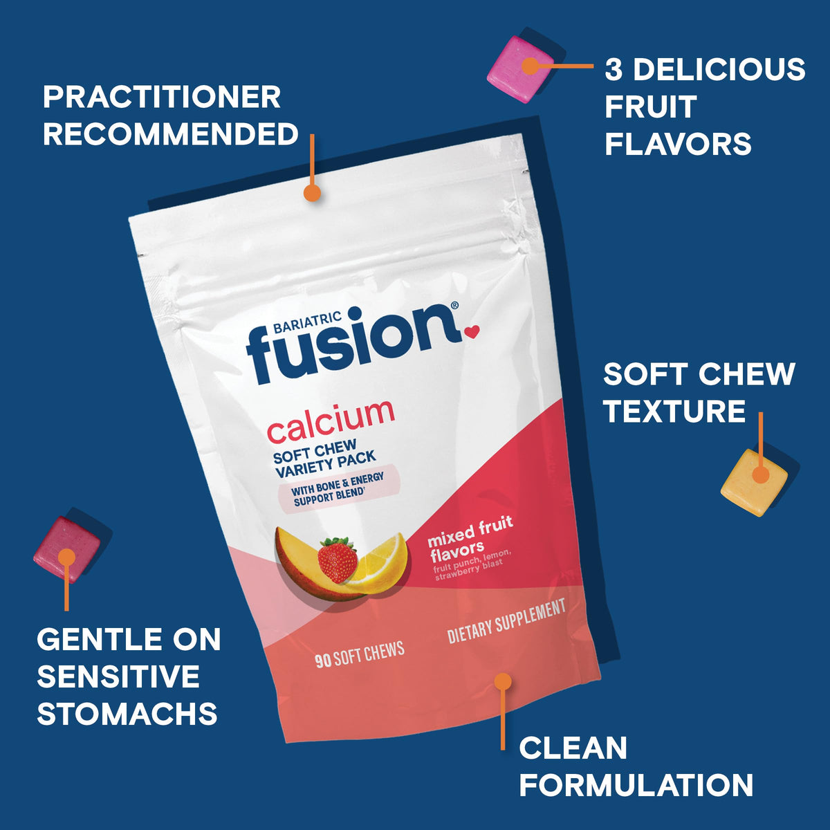 Bariatric Fusion chews de calcium 500mg avec vitamine D3