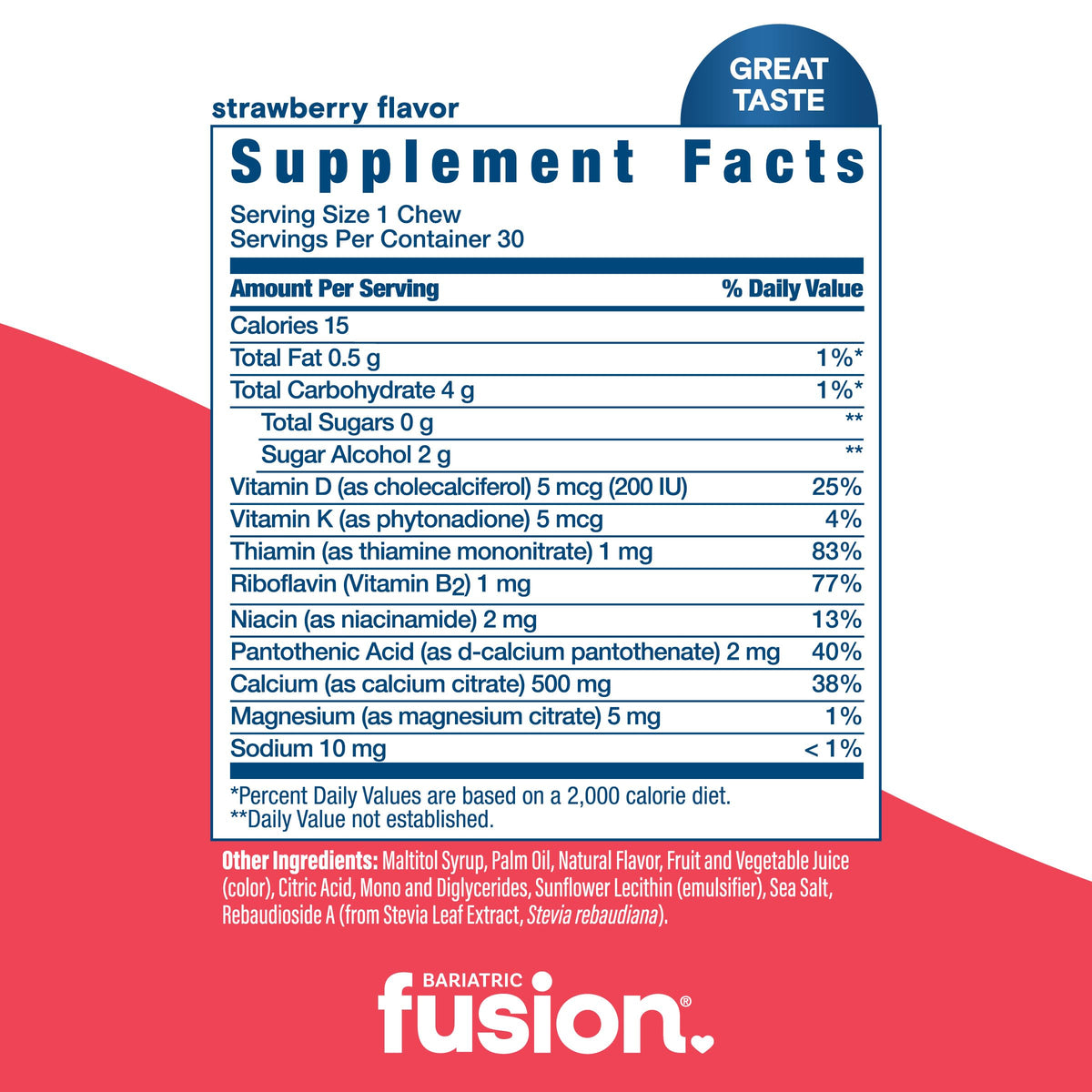 Bariatric Fusion chews de calcium 500mg en gros plan