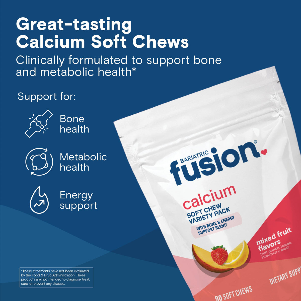 Bariatric Fusion chews de calcium 500mg pack variété arrière