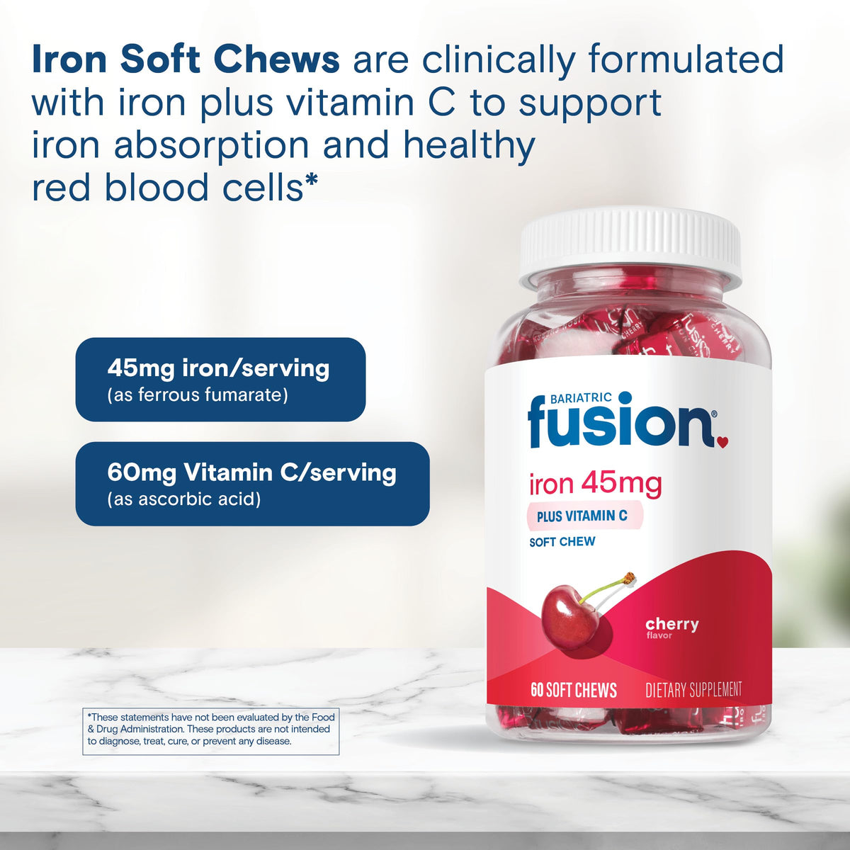 Bariatric Fusion Complément de Fer Cerise, ingrédients sur l'étiquette