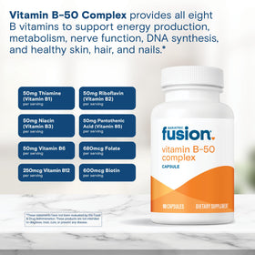 Bariatric Fusion Complexe de Vitamines B 90 capsules sur une table en bois