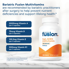 Bariatric Fusion Multivitamine ADEK capsules avec Fer