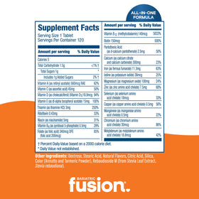 Bariatric Fusion Multivitamine Chewable 120 Tablettes Orange Cream avec une tablette en gros plan