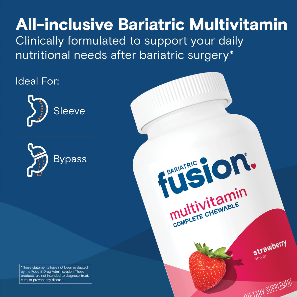 Bariatric Fusion Multivitamine Complet à Mâcher flacon ouvert avec comprimés