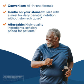 Bariatric Fusion Multivitamine comprimés à mâcher dans un verre