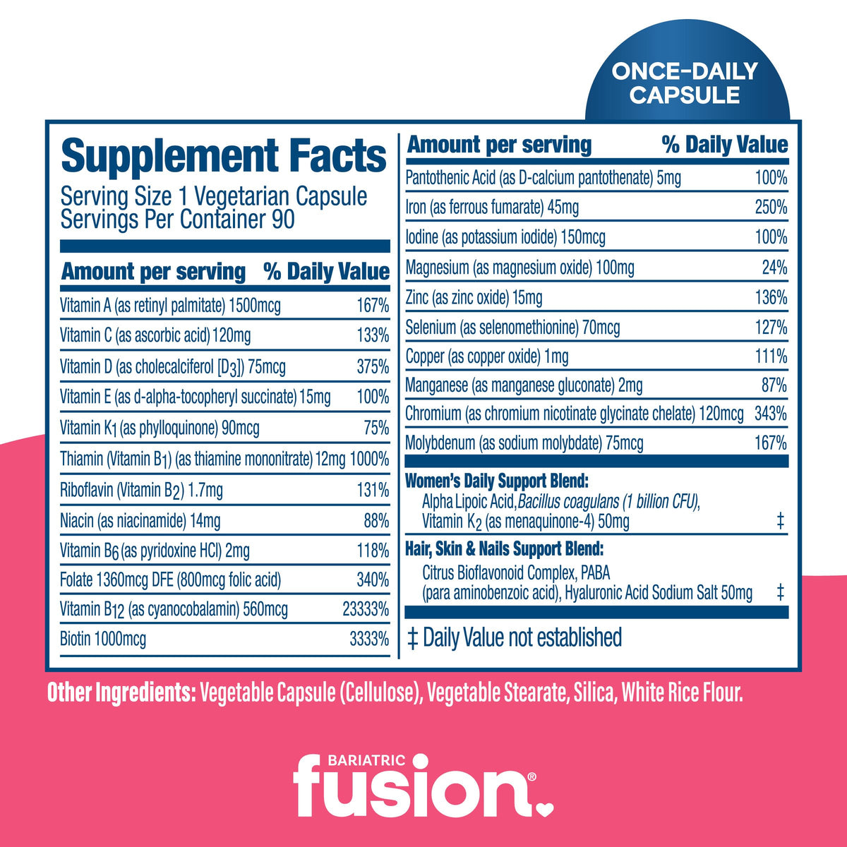 Bariatric Fusion Multivitamine Femme bouteille vue de côté