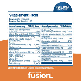 Bariatric Fusion Multivitamine sans Fer avec ingrédients