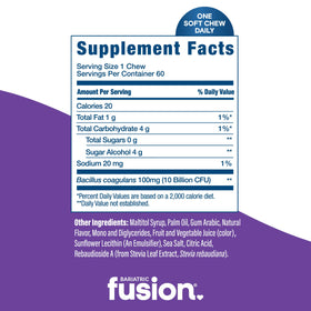 Bariatric Fusion Probiotiques Chewy 60 Compte chews au goût raisin